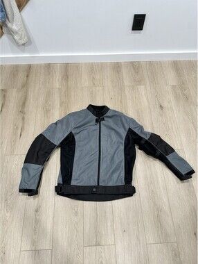 Schott Pro Jacket Mens XL Black Grey Motorcycle Biker Riding